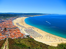 Panoramic view of Nazaré and its beach