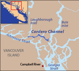Cordero Channel is part of a series of straits connecting the Strait of Georgia and Johnstone Strait
