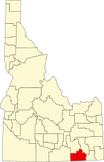Map of Idaho highlighting Oneida County