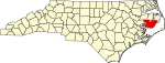 State map highlighting Hyde County