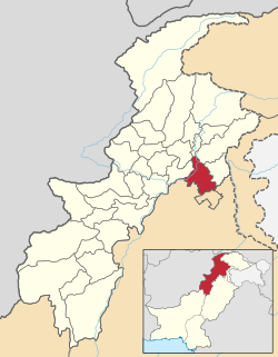 Karte von Pakistan, Position von Distrikt Haripur hervorgehoben