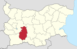 Location of Pazardzhik Province in Bulgaria