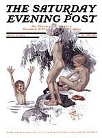 Leyendecker illustration on for August 19, 1911, cover of The Saturday Evening Post