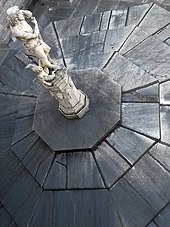 view of a male statue on the roof of the Duomo