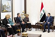 Secretary Blinken with Iraqi Prime Minister Mohammed Shia' Al Sudani in Baghdad, Iraq, November 2023