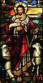 Jesus as Good Shepherd (1932) in stained glass at St John's Ashfield