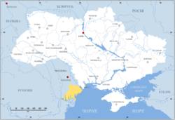 Budjak on the map of Ukraine