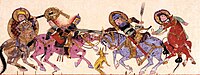 Battle scene, in Varka and Golshah, mid-13th century Seljuk Anatolia