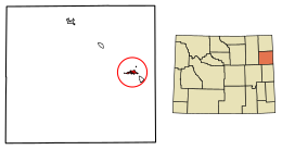 Location of Newcastle in Weston County, Wyoming