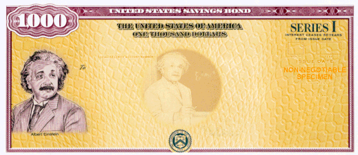 $1,000 Series I US Savings Bond, which features Albert Einstein