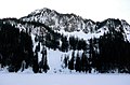 Abiel Peak in winter, from Annette Lake