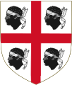 The arms of Sardinia feature four moors' heads with torses across their brows