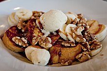 Bananas Foster French toast at a New Orleans restaurant