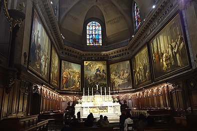 The Choir and Altar, paintings by Charles-André van Loo, and stalls for the clergy