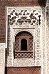 Muqarnas above a window in the Bou Inania Madrasa of Meknes