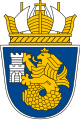 A naval crown in the coat of arms of the city of Burgas, Bulgaria