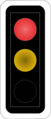 7.02 Yellow and red light together is an indication to be ready to start again and to wait for the green light Turn your engine back on, put in gear, and give way to bicycles/mopeds in front of you in the case of an extended bicycle lane (see 6.26)