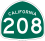 State Route 208 marker