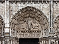 Royal portal tympanum at Chartres Cathedral (end of 12th century)