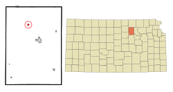 Location within Clay County and Kansas