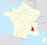 Lage des Departements Drôme in Frankreich