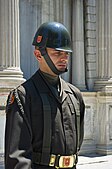 Sentry from the Turkish Presidential Guard, wearing a green ascot