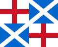 Flagge (1651–1658): englisches Georgskreuz und schottisches Andreaskreuz