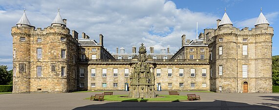 The Palace of Holyroodhouse, the official residence of Charles III in Scotland.