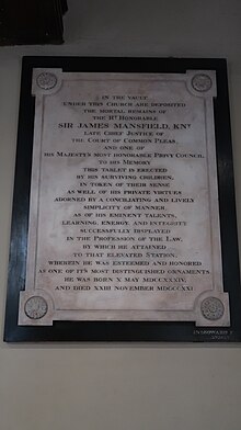 Wall plaque in St George's Church, Bloomsbury, London UK