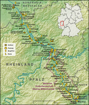 Karte des Mittelrheins