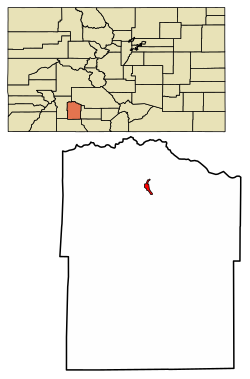 Location of the City of Creede in the Mineral County, Colorado.