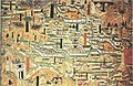 A 10th-century painting showing the Buddhist monasteries of Mount Wutai, from the Mogao Caves at Dunhuang