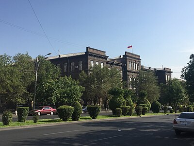 The 19th-century building of the YSU on 52 Abovyan, home to the Faculty of Theology, Faculty of History and Faculty of Economics and Management