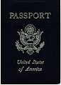 Cover of a non-biometric passport issued prior to August 2007