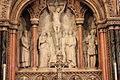 The ornate reredos at the high altar, depicting centrally the scene around the Cross at Calvary.