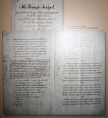 Manuscript of Croatian-Hungarian Settlement of 1868