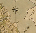 Map from 1696, covering the area around Ropsten. Map orientation; north facing up.