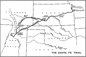 Lage des Forts am Santa Fe Trail
