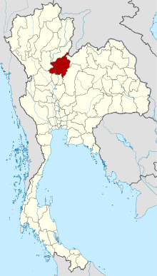 Map of Thailand highlighting Phitsanulok province