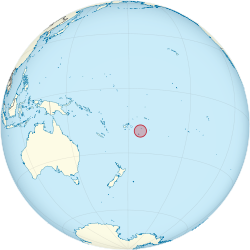 Location of the Kingdom of Tonga with present-day borders shown.