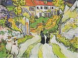 F795: Village street and stairs in Auvers with figures, Saint Louis Art Museum