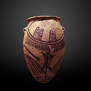 Naqada II boat on pottery vase