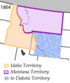 Gebiete, die an das Montana- und das Dakota-Territorium abgetreten wurden. (1864)