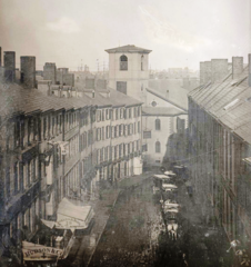 Brattle St., 1855 (future site of City Hall), taken by Southworth & Hawes