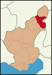 Map showing Saimbeyli District in Adana Province