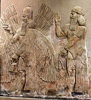 Assyrian human-headed protective spirit from Khorsabad, Iraq. The Iraq Museum