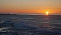 Bering sea with sunset.
