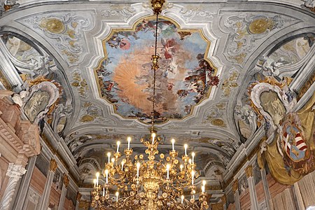 Trompe-l'œil decoration of the ballroom ceiling by Girolamo Mengozzi Colonna