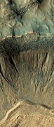 Gullies on crater wall, as seen by HiRISE under HiWish program