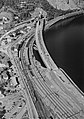 Autobahnbau auf dem Seedamm von Melide, 1966